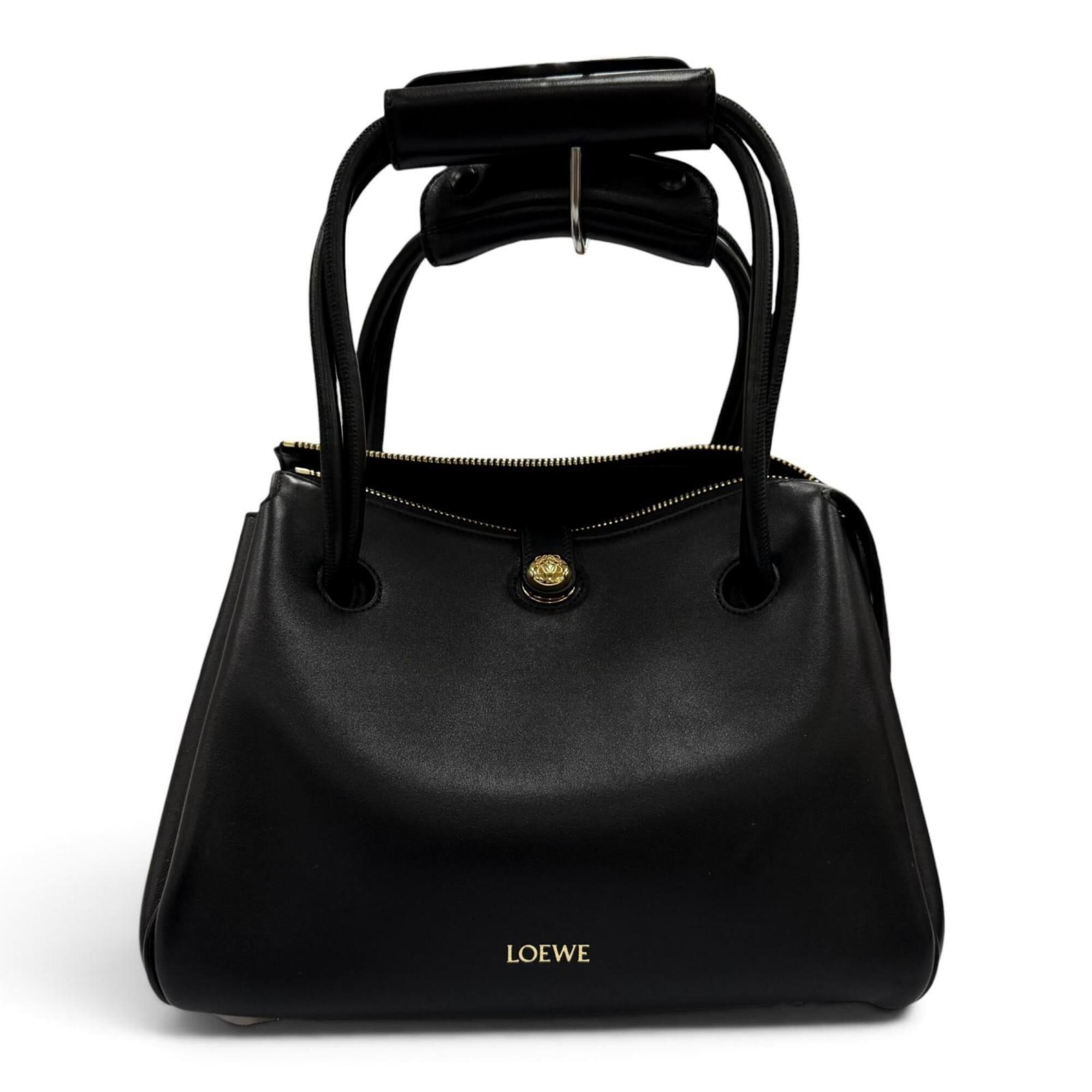 Loewe LOEWE AANBAB2X01 Madrid Bag Small Supple Leather 2-Way Handbag Black Made in Spain Women's with Dust Size ONE SIZE - 1 Thumbnail