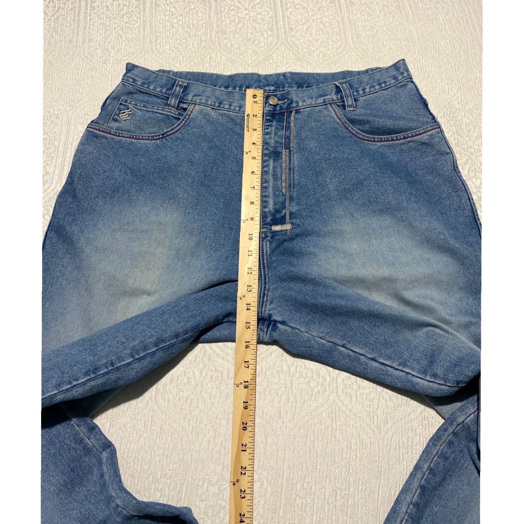 Rocawear Rocawear Jeans Mens Size 40x34 Blue Denim Embroidered Logo Baggy Wide-Leg 90s Retro Logo Size US 40 / EU 56 - 6 Thumbnail