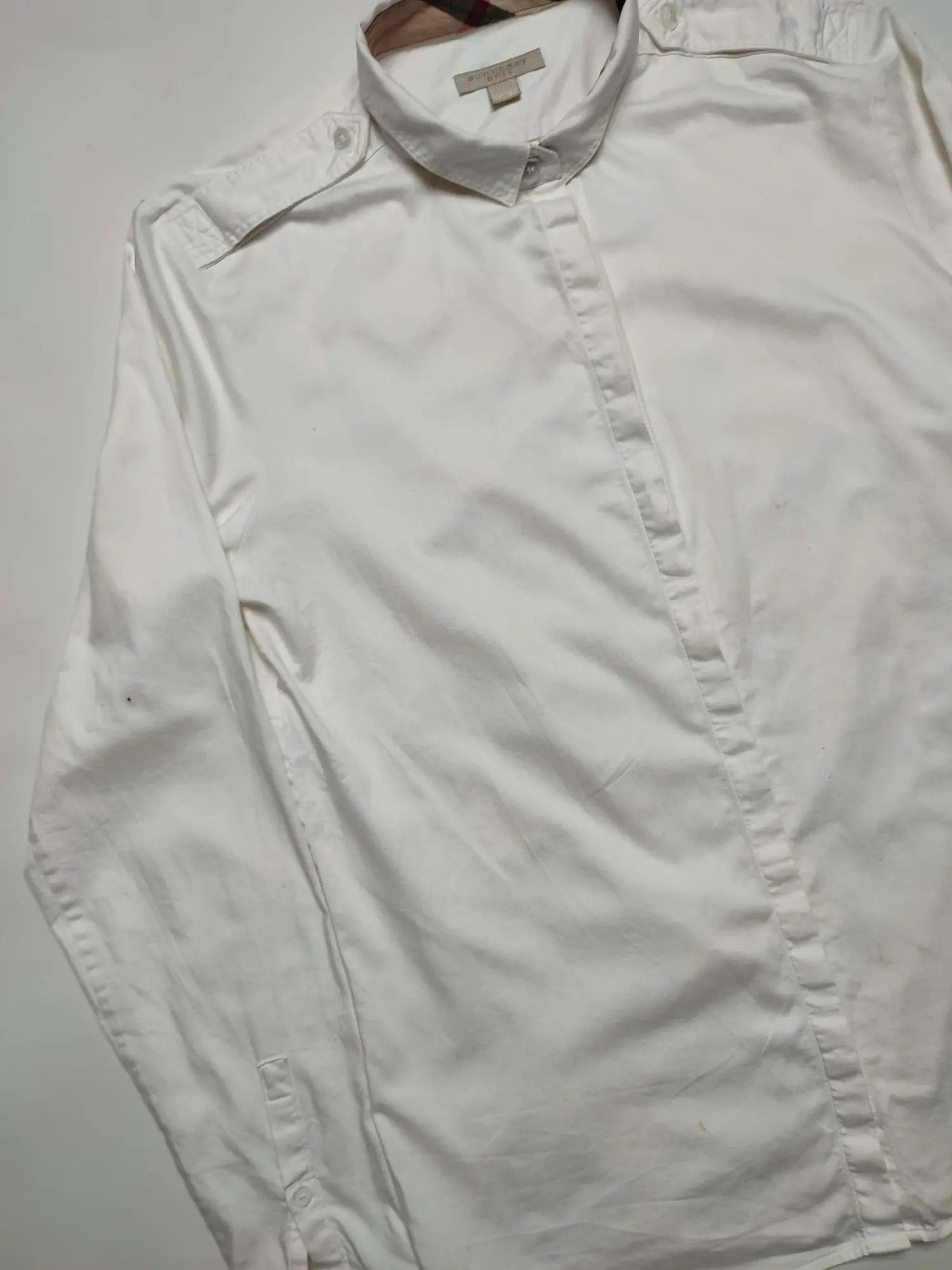 Burberry Burberry nova check neck white button shirt Size M / US 6-8 / IT 42-44 - 2 Thumbnail