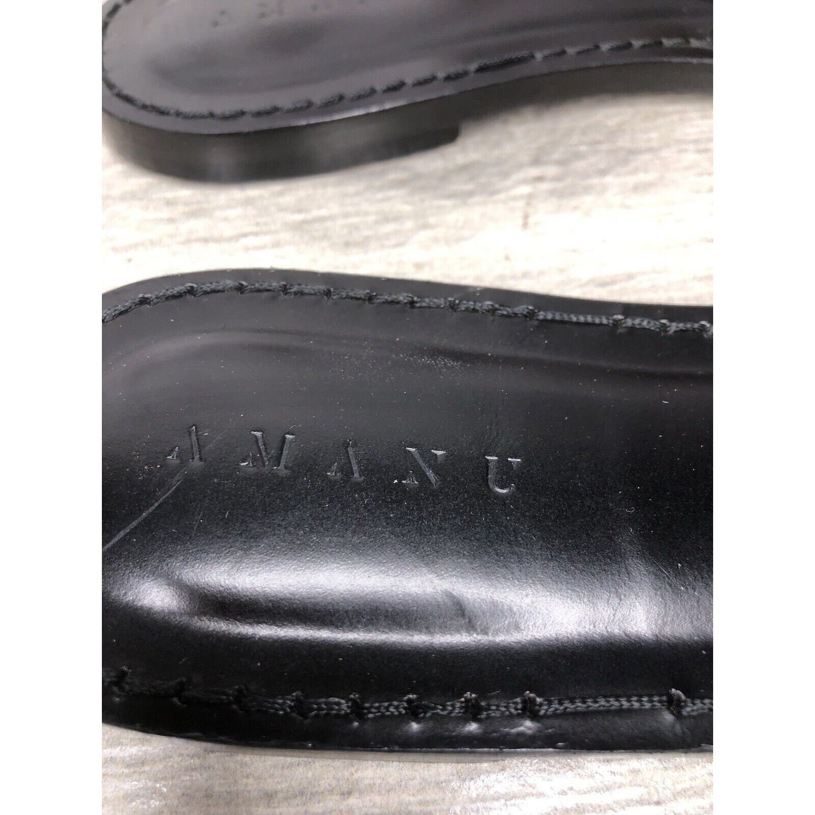 Other Amanu Black Calf Hair Leather Python Cross Strap Slides Sand Size US 9 / IT 39 - 9 Thumbnail
