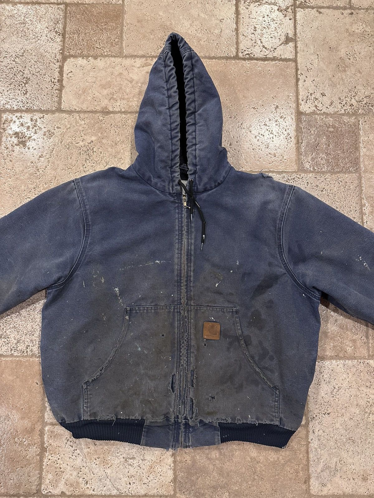 Carhartt Vintage Carhartt Faded Thrashed Hooded Distress Work Jacket Size US L / EU 52-54 / 3 - 3 Thumbnail