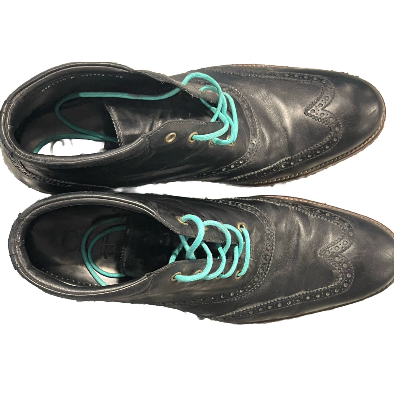Cole Haan Cole Haan Mens Boots Wing Tip Chukka Oxford Derby Lace Up Size 11.5 Black Leather Shaft Ankle M Solid Classic Size US 11.5 / EU 44-45 - 5 Thumbnail