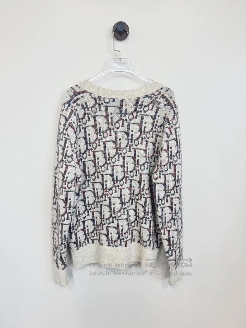 Dior Dior Beige old flower full print wool knitted cardigan coa Size M / US 6-8 / IT 42-44 - 2 Thumbnail