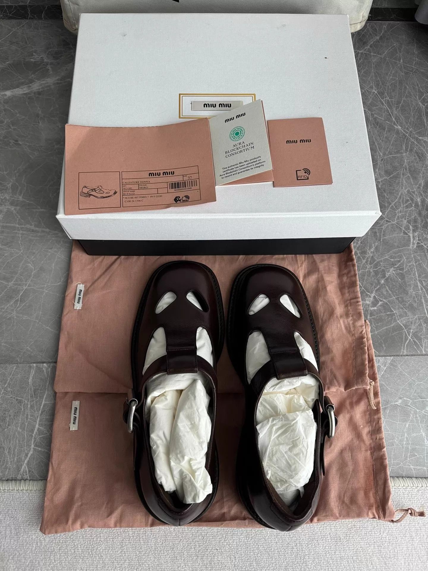 Miu Miu Miu Miu Deep Brown T-strap Platform Mary Jane EU37 Size US 6.5 / IT 36.5 - 6 Thumbnail