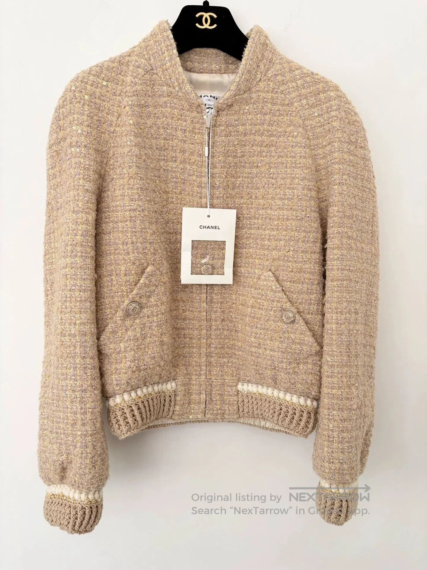 Chanel Chanel Pink Tweed Stand-Collar Jacket. Size US XS / EU 42 / 0 - 1 Thumbnail