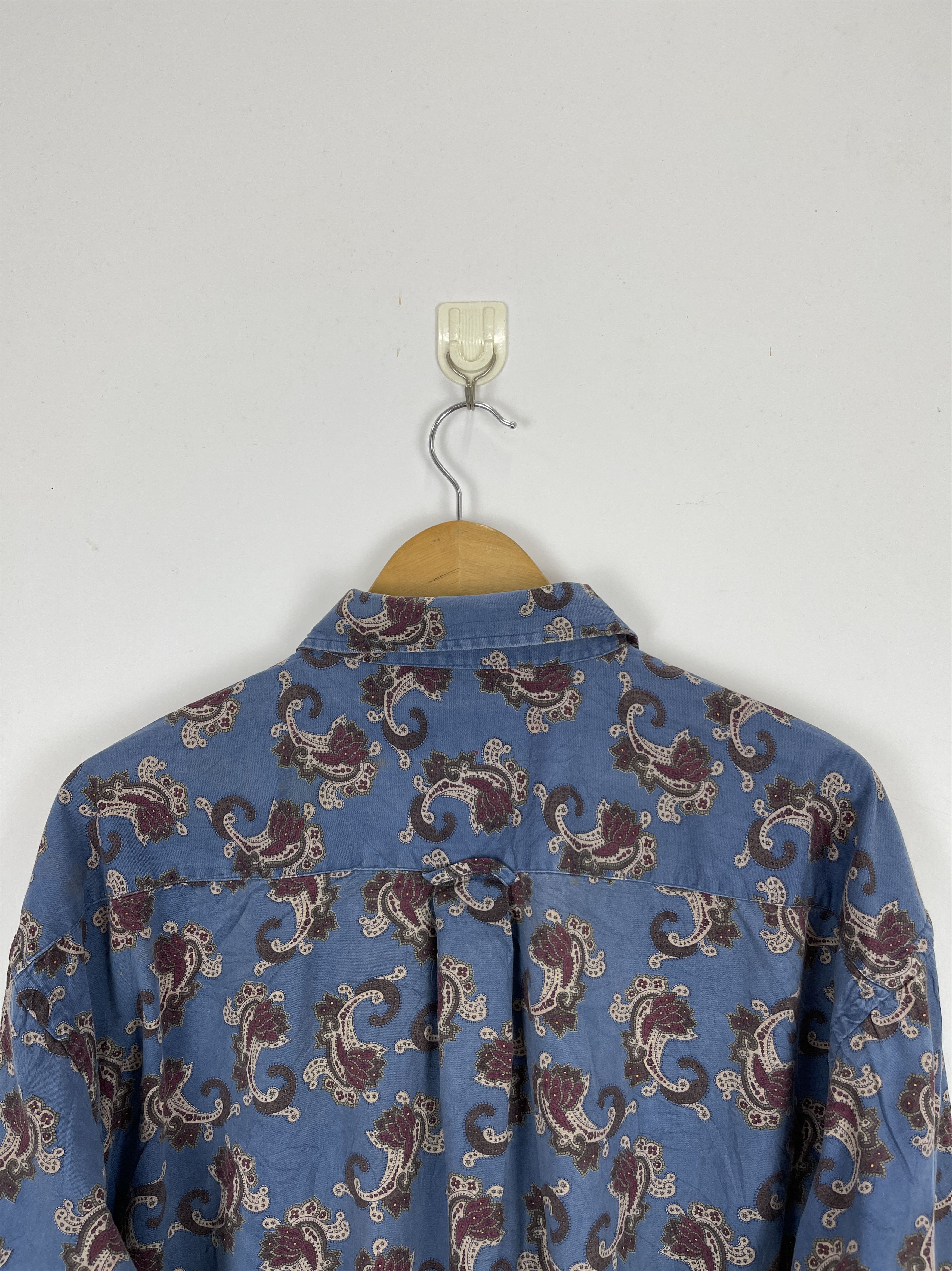 Japanese Brand × Vintage Vintage Japanese Brand Paisley Flower Button Up Shirt TA0383 Size US XL / EU 56 / 4 - 4 Thumbnail