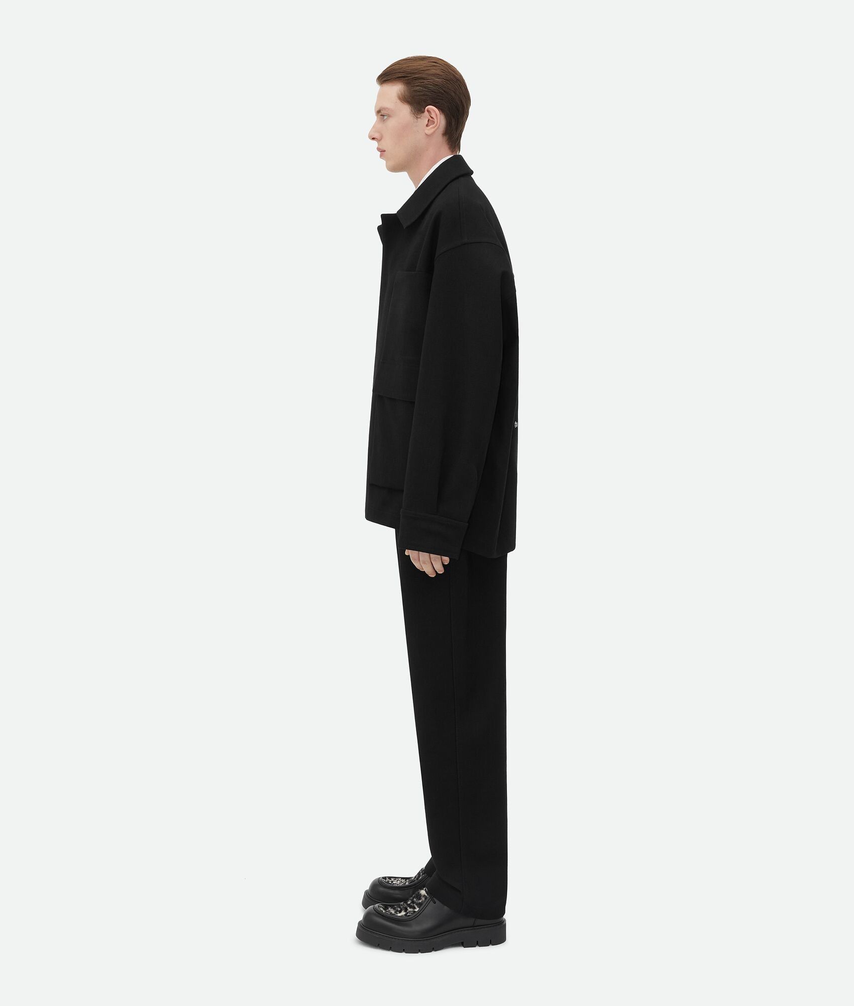 Bottega Veneta o1w1db10825 Bonded Cotton Wool Blouson Jacket in Black/Navy Size US L / EU 52-54 / 3 - 2 Thumbnail