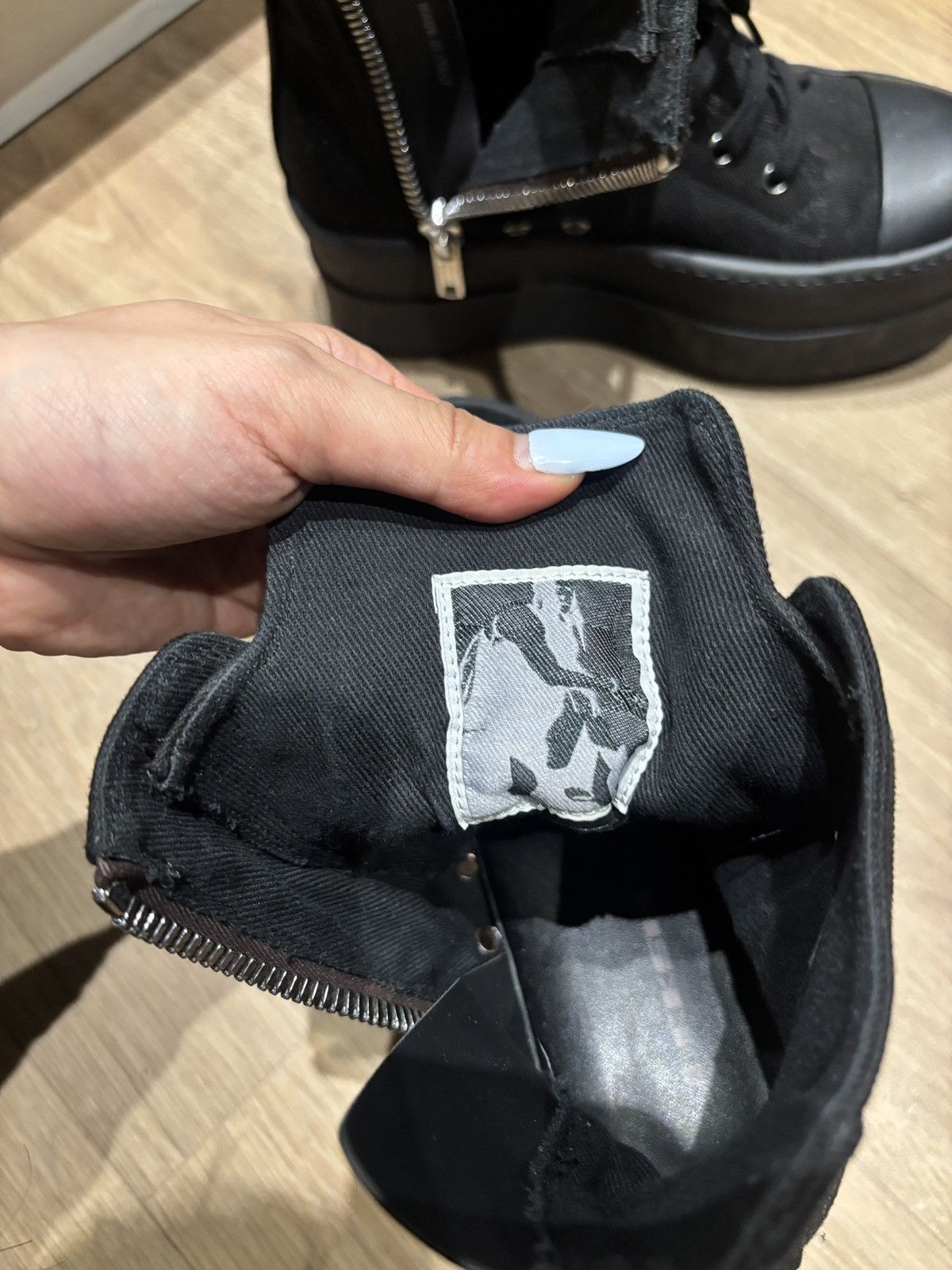 Rick Owens Drkshdw Rick Owens DRKSHDW Ramones High Top Platform Sneakers Size US 8 / IT 38 - 3 Thumbnail