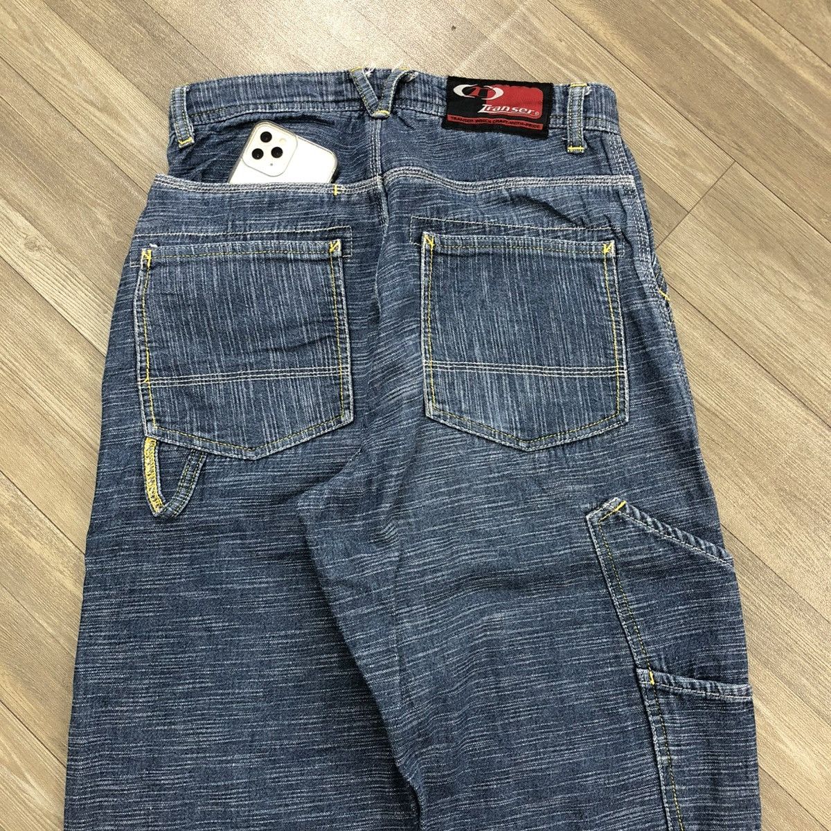 Carhartt × Japanese Brand Vintage Transer Double Knee Carpenter Baggy Jeans Y2K Size US 27 - 12 Thumbnail