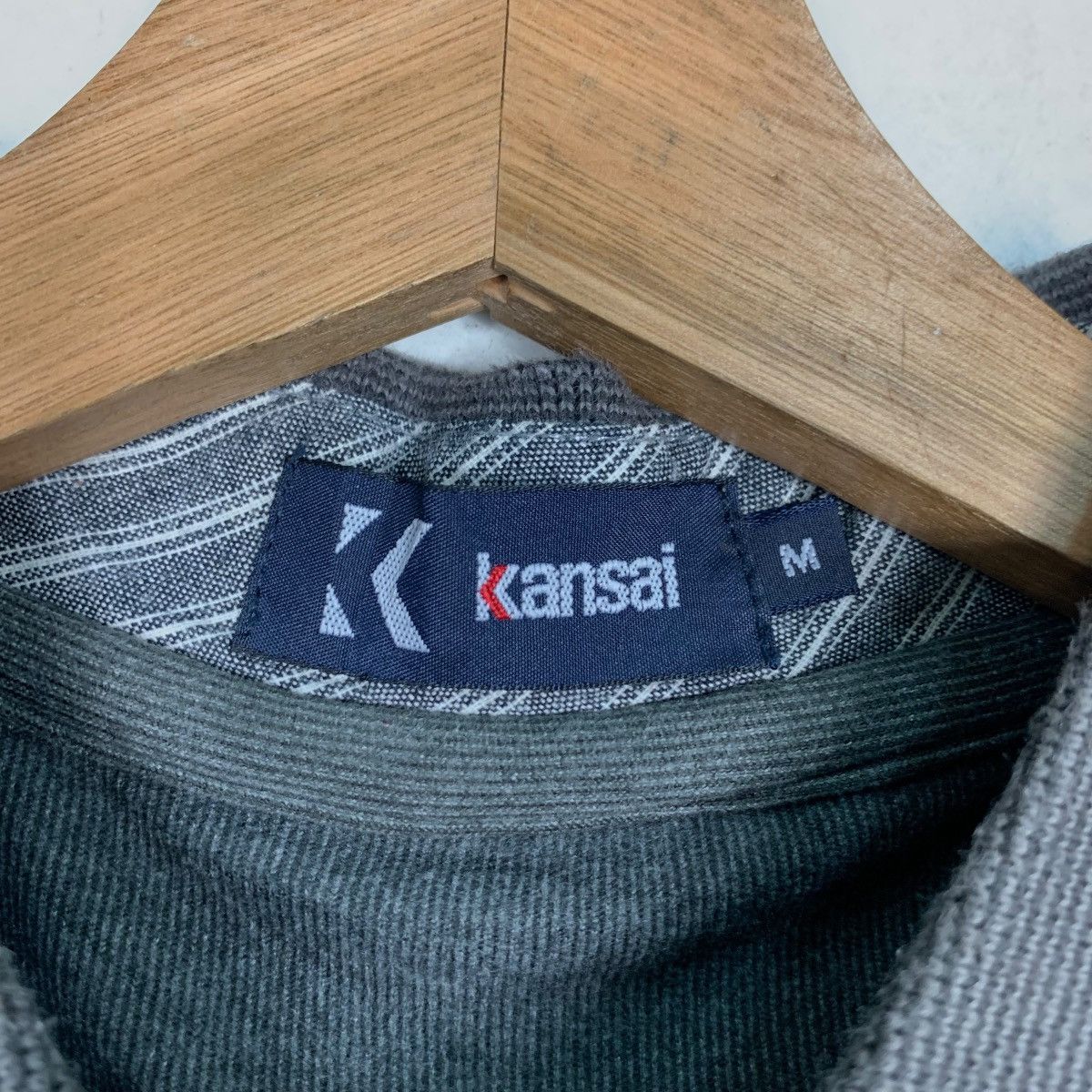 Japanese Brand KANSAI Single Pocket Long Sleeve Polo Shirt #0303-C14 Size US M / EU 48-50 / 2 - 11 Thumbnail