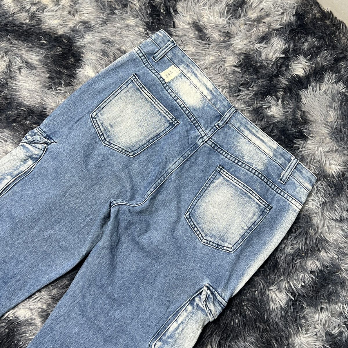 Japanese Brand Romwe Wide Loose MultiPocket Denim Cargo Pants Size US 36 / EU 52 - 4 Thumbnail