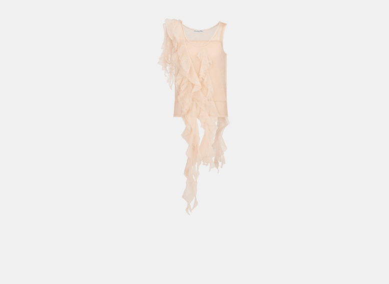 o1w1db11225 424T07 Tank Top with Ruffles in Ecru