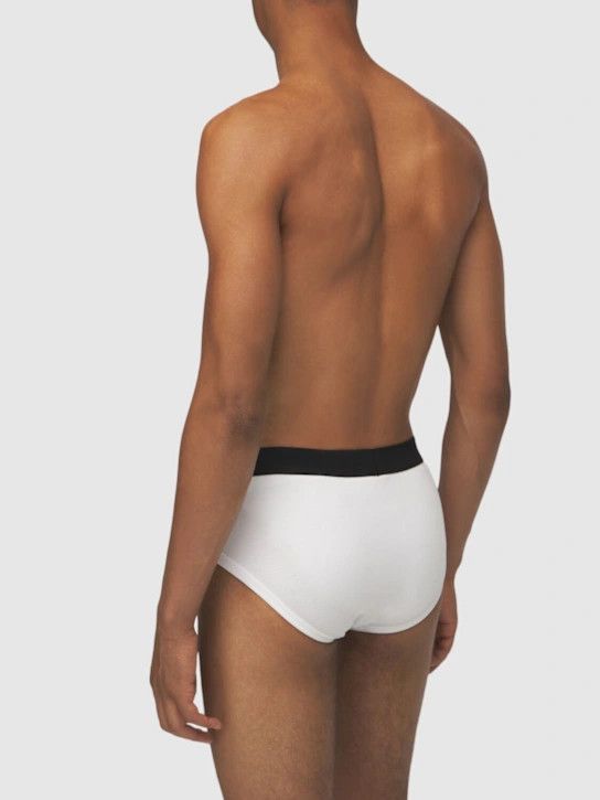 Tom Ford o1lsvrm0525 Size: M/Logo Stretch Cotton Briefs in White Size ONE SIZE - 5 Thumbnail