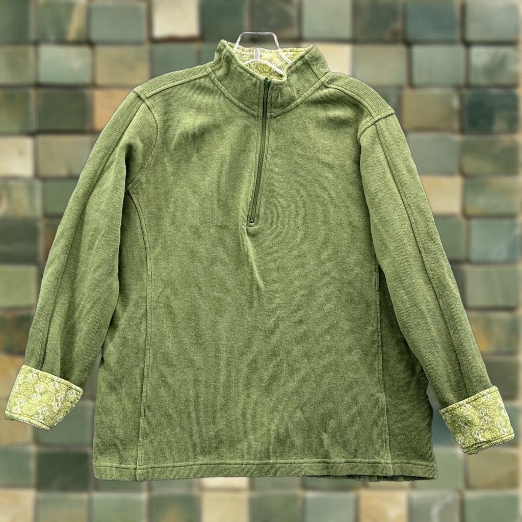 Orvis Orvis Sweater Women's Large Green Paisley Flip Cuff Outdoors Gorpcore Academia Jacket/Coat? Size L / US 10 / IT 46 - 1 Thumbnail