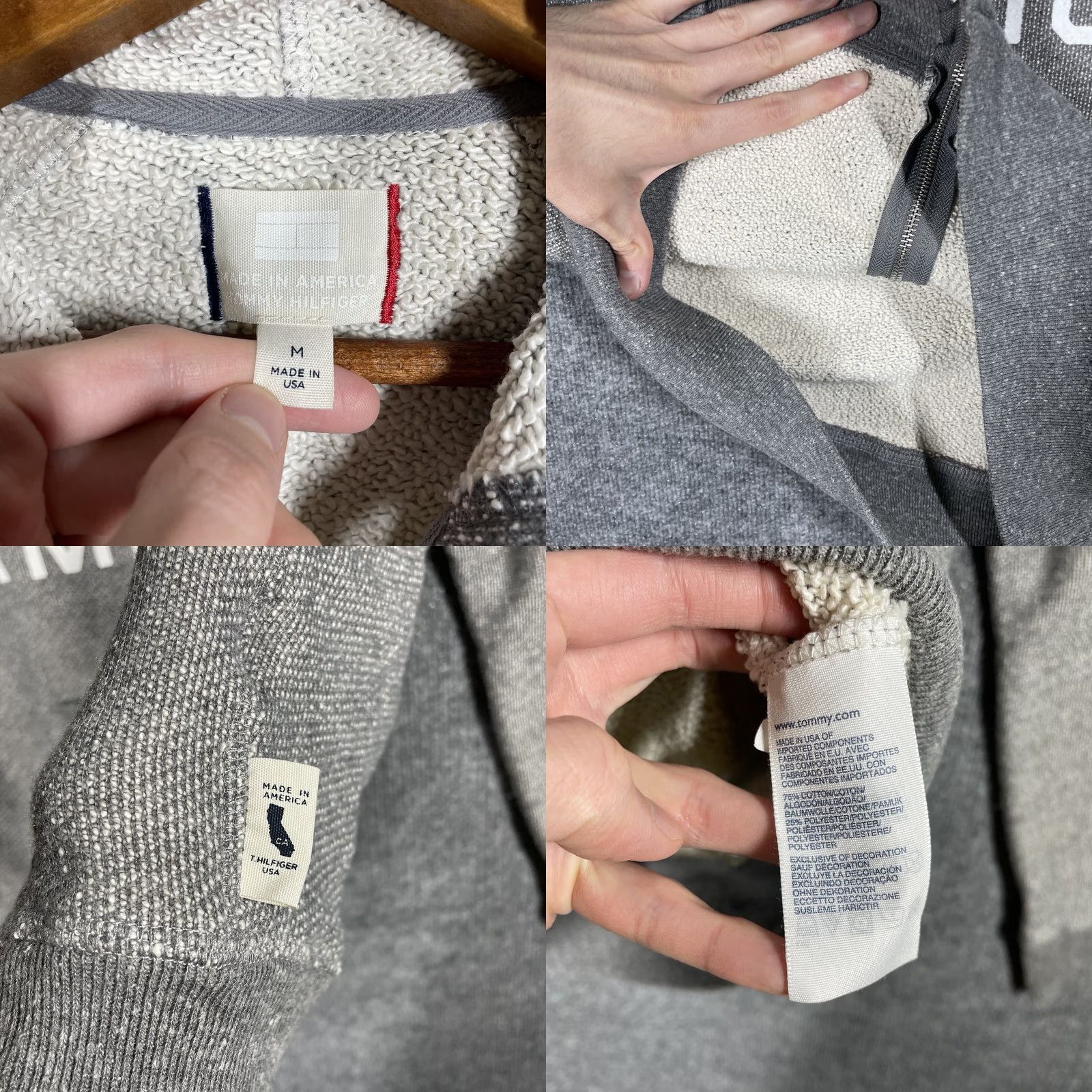 Tommy Hilfiger Tommy Hilfiger Hoodie Sweatshirt Made in America Zip Up USA Gray M Mens Regular Size Medium Hoodie Sweatshirt, Full Zip, USA Theme Size US M / EU 48-50 / 2 - 8 Thumbnail