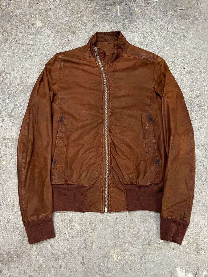 Rick Owens FW2008 Rick Owens Bordeaux Asymmetrical Leather Jacket Size US L / EU 52-54 / 3 - 1 Thumbnail