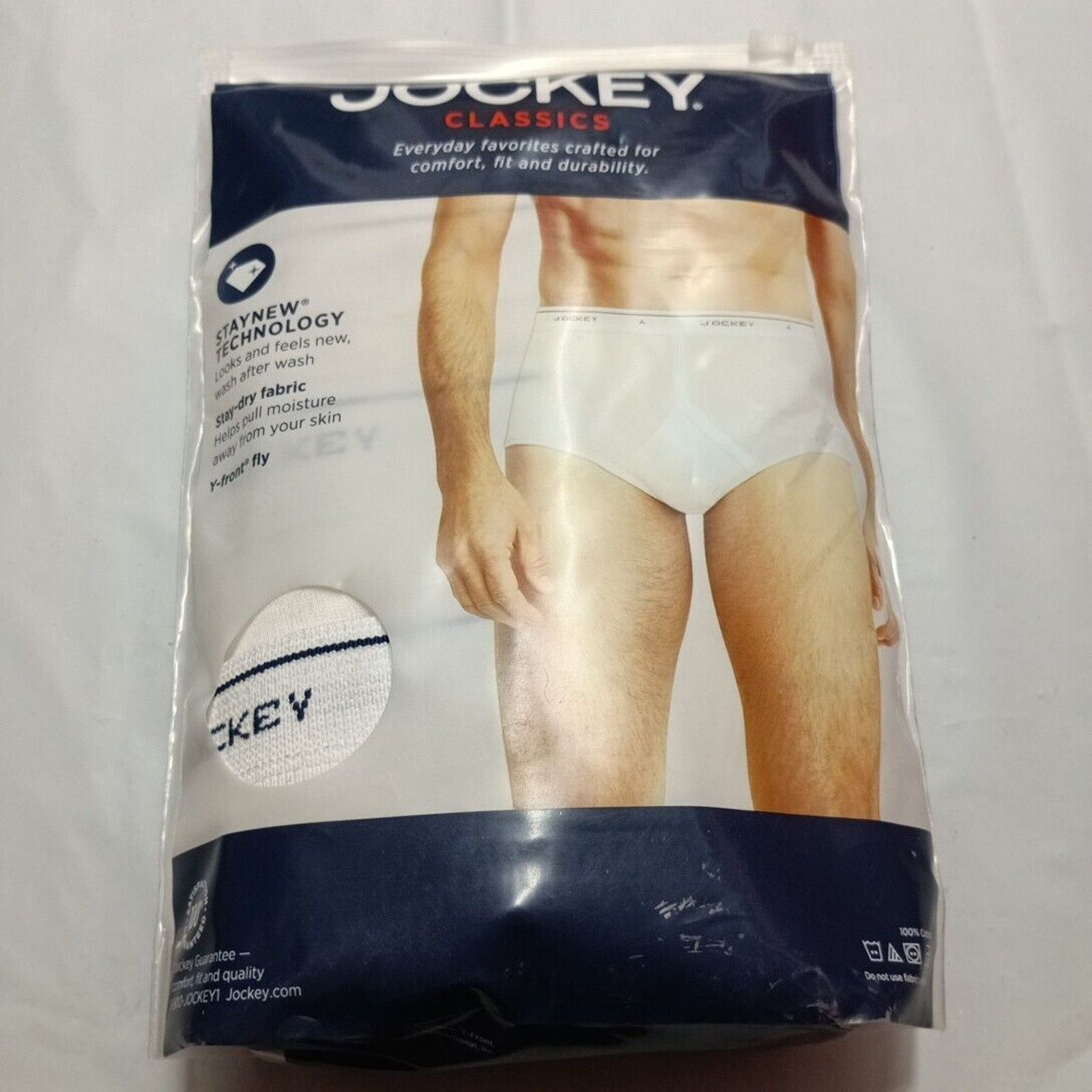 Jockey Jockey Classics Full-Rise Briefs Men's Size 30 White QTY 4 Size 30 - 3 Thumbnail