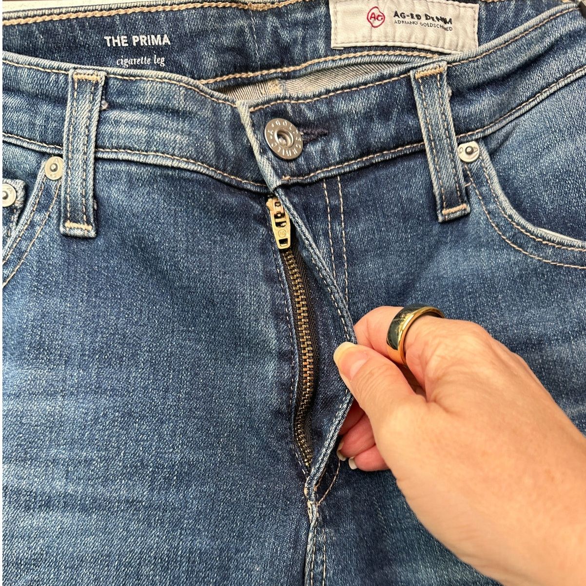 AG Adriano Goldschmied AG Prima Jeans Medium Light Wash Womens US 30R Cigarette Size 30" / US 8 / IT 44 - 7 Thumbnail