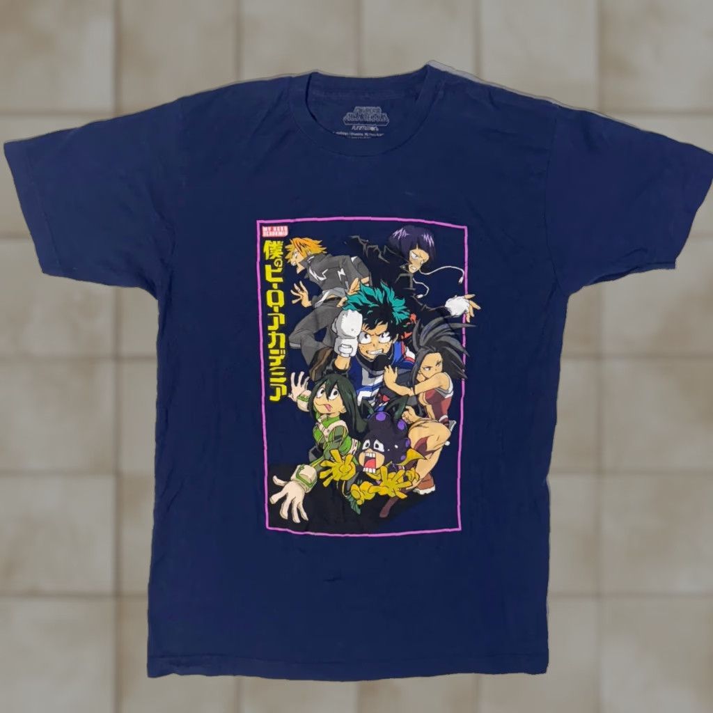 Vintage My Hero Academia Tshirt Blue Anime Class 1A Izuku Midoriya Deku Tsuyu Asui - M Size US M / EU 48-50 / 2 - 1 Thumbnail