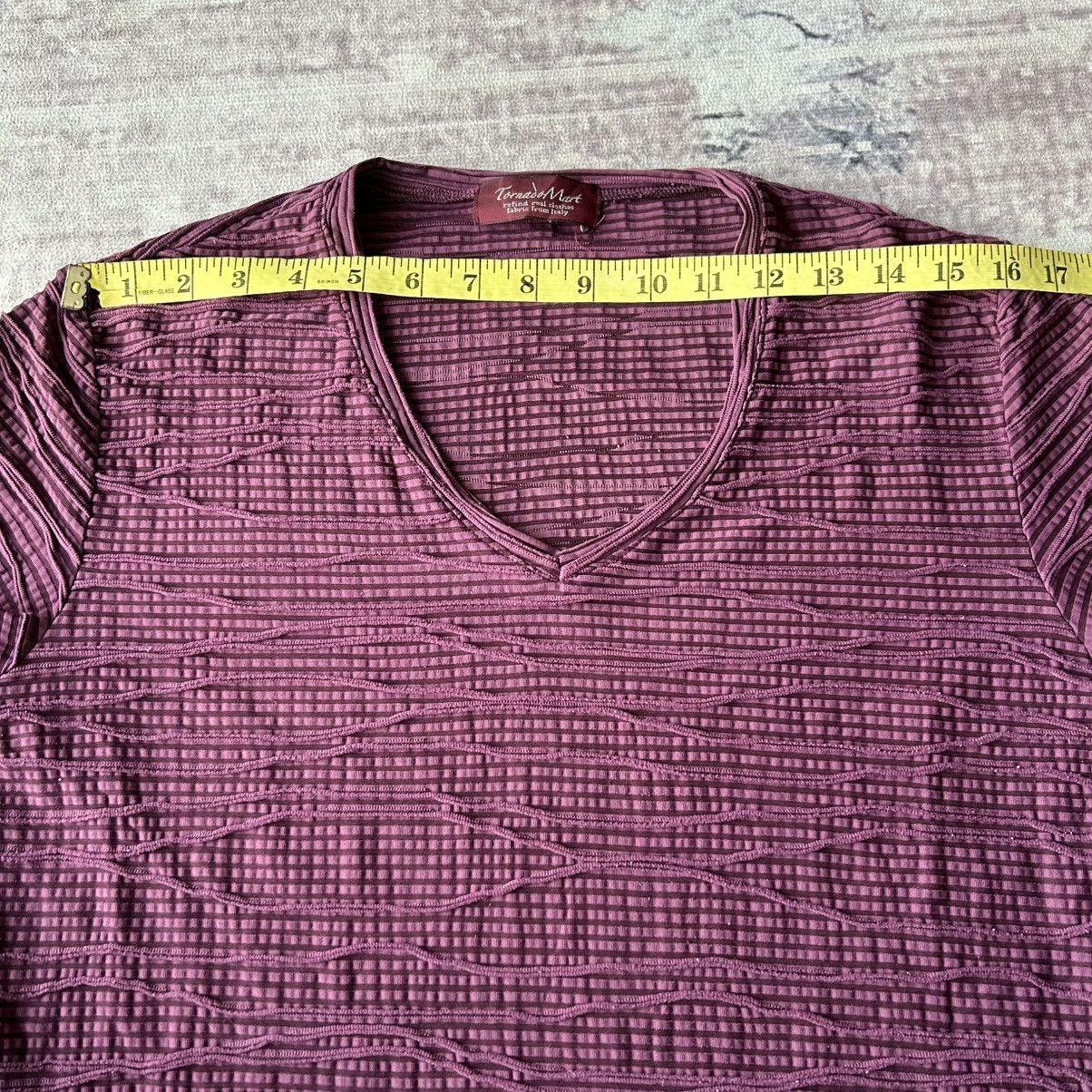 Tornado Mart Tornado Mart Burgundy Long Sleeved Textured Top Size US S / EU 44-46 / 1 - 11 Thumbnail