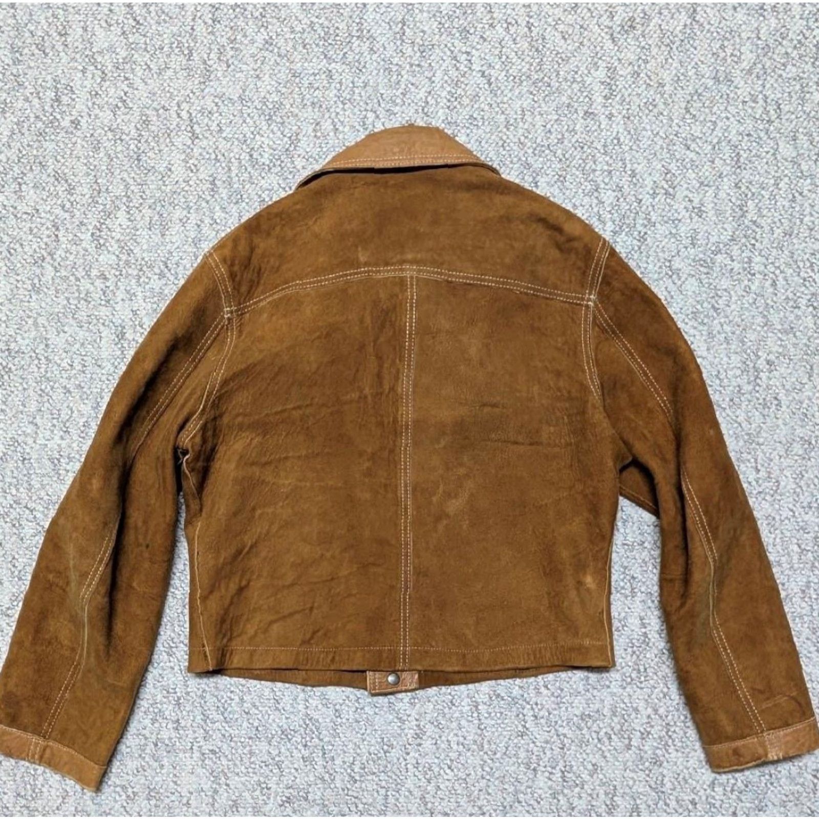 Vintage VINTAGE western suede cowhide leather XXS jacket Trucker cowboy east west -unisex- Adults 2XS brown leather jacket western 1970s vintage style Size US XXS / EU 40 - 2 Thumbnail
