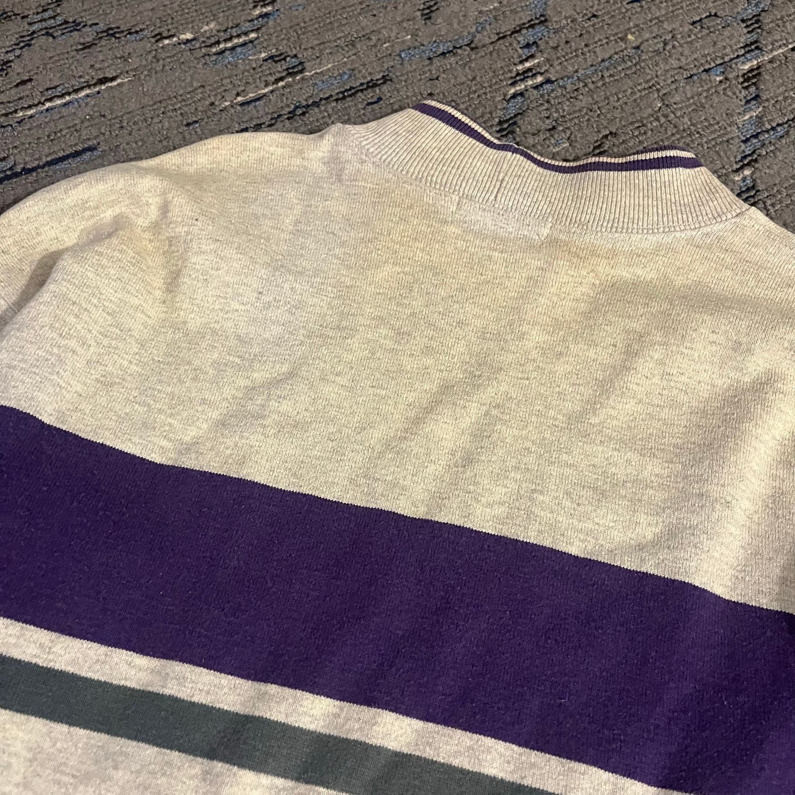 L.L. Bean Vintage L.L.Bean Purple/Green/Grey Striped Crewneck Medium Size US M / EU 48-50 / 2 - 3 Thumbnail