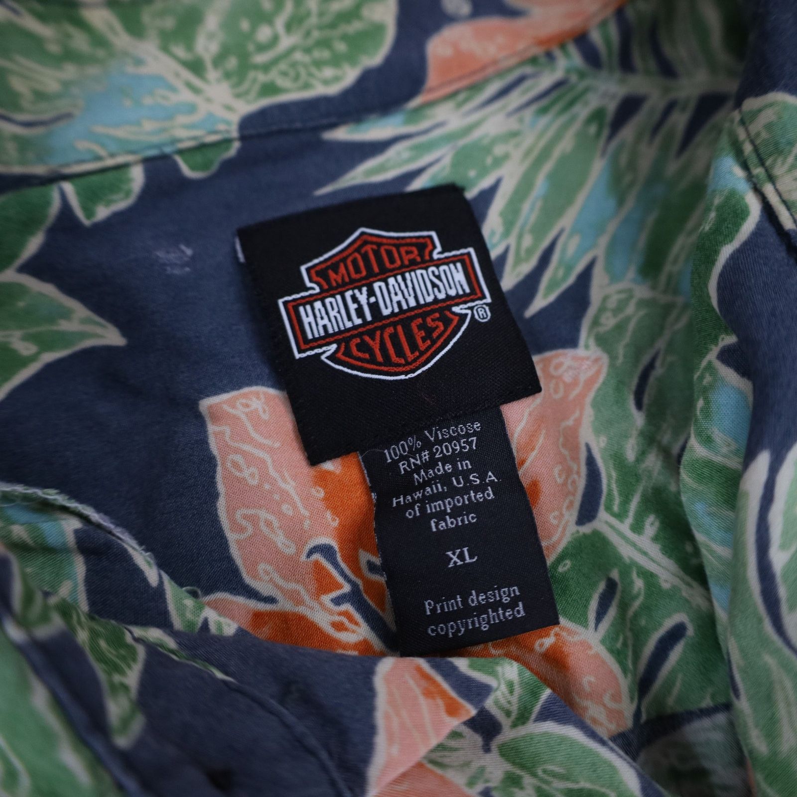 Harley Davidson × Vintage Vintage Harley Davidson Floral Hawaiian Button Up Shirt Size US XL / EU 56 / 4 - 6 Thumbnail