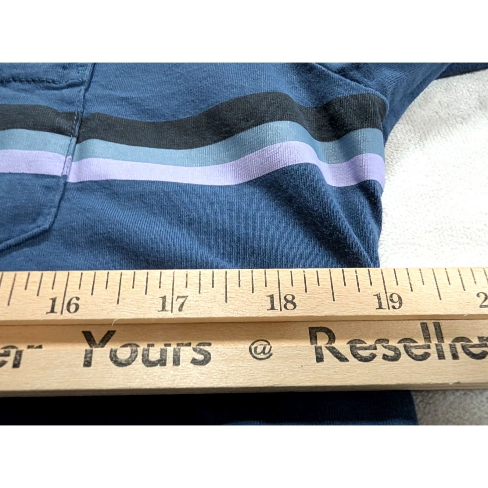 Quiksilver Quiksilver Striped T-Shirt Blue Logo Embroidered Pocket Men's Large Size US L / EU 52-54 / 3 - 8 Thumbnail