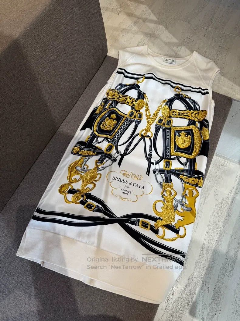 Hermes Hermes #Gorgeous Bridle# Silk Printed Knitted Dress Size XS / US 0-2 / IT 36-38 - 1 Thumbnail