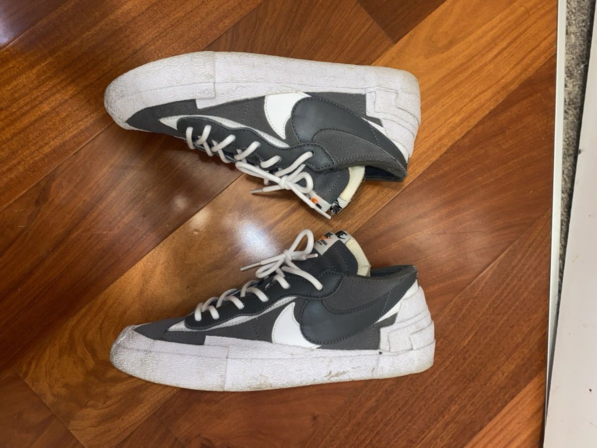 Nike × Sacai Grey Nike x Sacai blazer lows Size US 8.5 / EU 41-42 - 4 Thumbnail