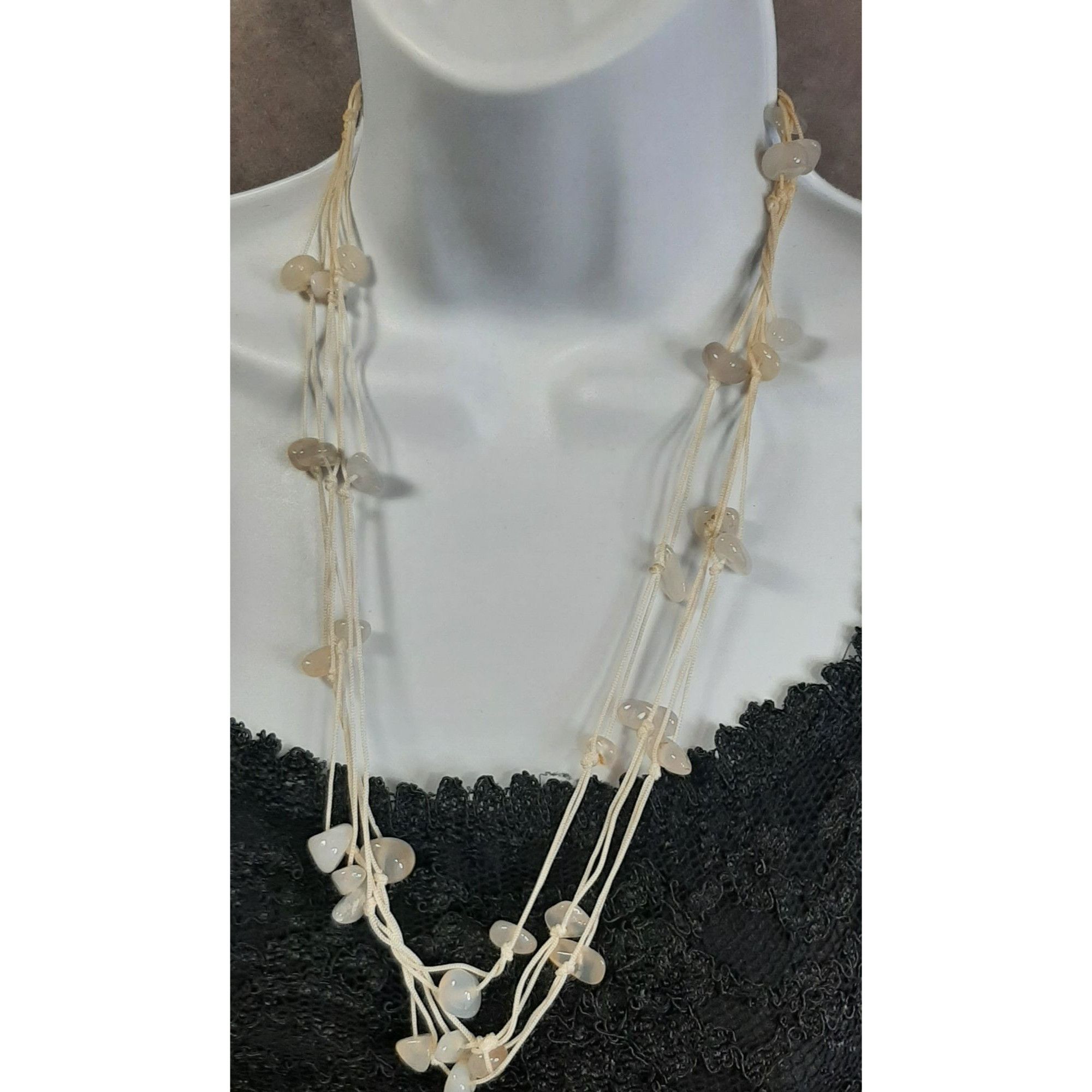 Other Smoky Bohemian Layered White Stone Beaded Necklace Size ONE SIZE - 1 Thumbnail