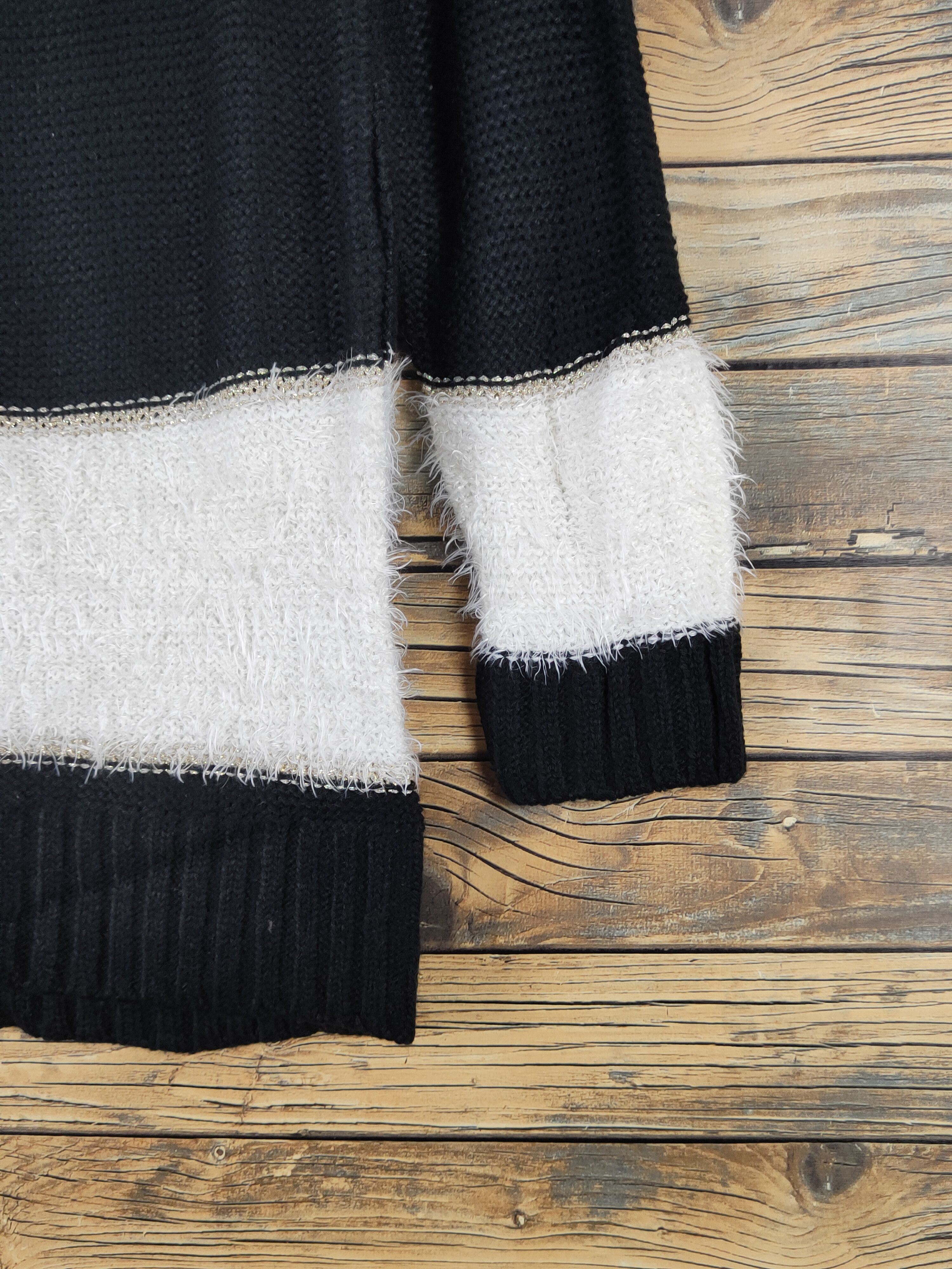 Japanese Brand × Vintage Oeillet Black White Stripe Fur Mohair Knitwear #W1533 Size M / US 6-8 / IT 42-44 - 7 Thumbnail