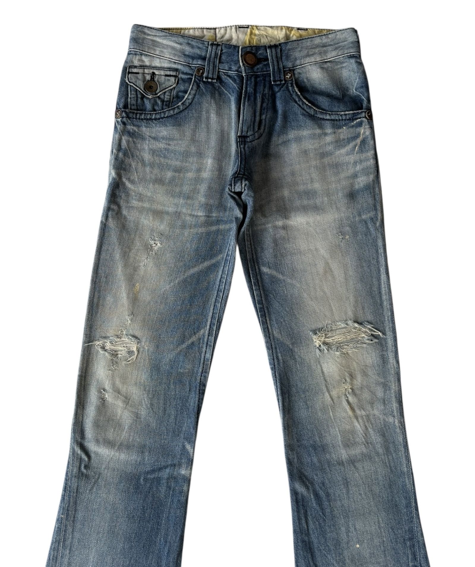 Edwin × Kapital Edwin Blue Trip Flared Bootcut Distressed Denim Jean Size 28" / US 6 / IT 42 - 5 Thumbnail