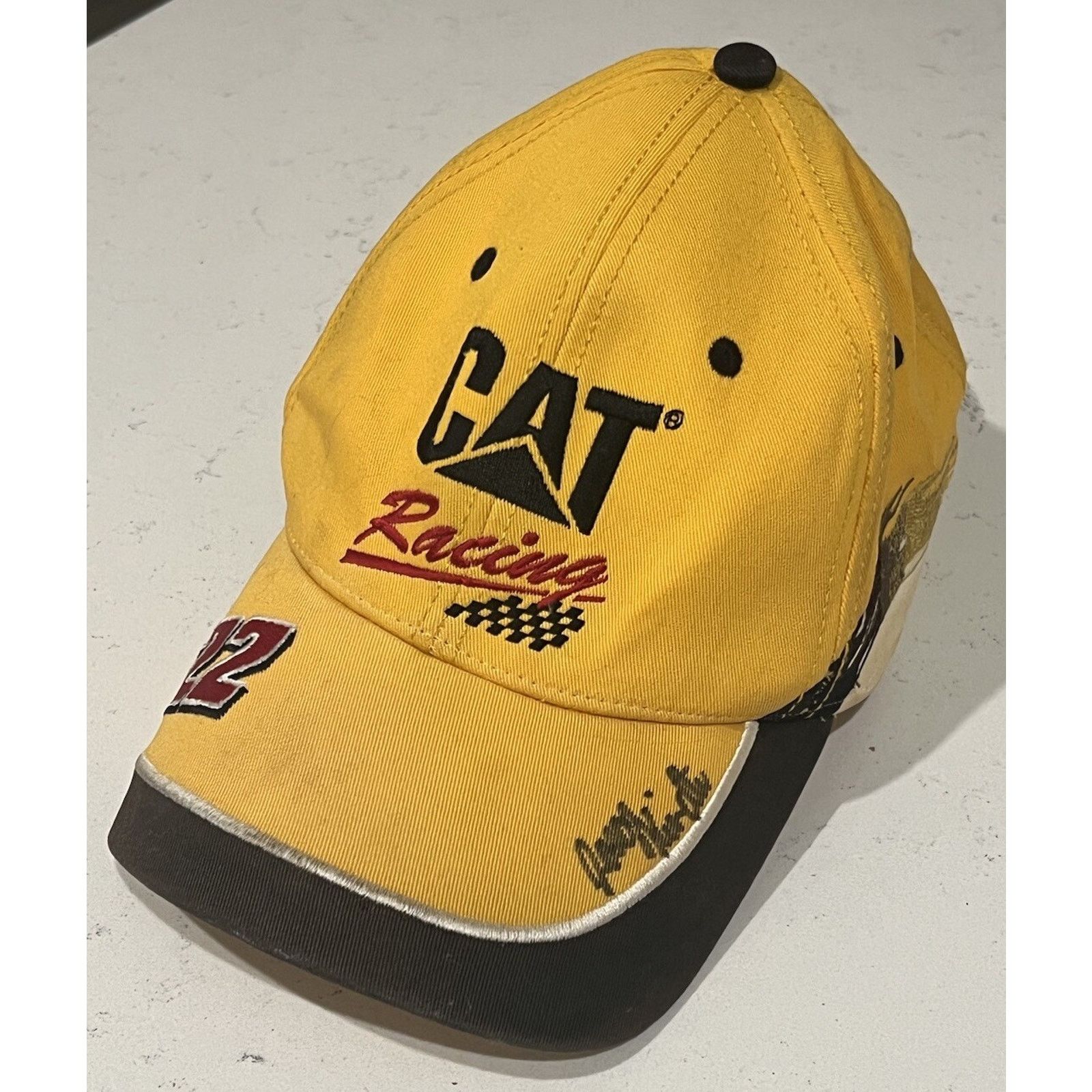 NASCAR Vintage CAT NASCAR Racing Billed Cap Racing Signed Hat Size ONE SIZE - 1 Thumbnail