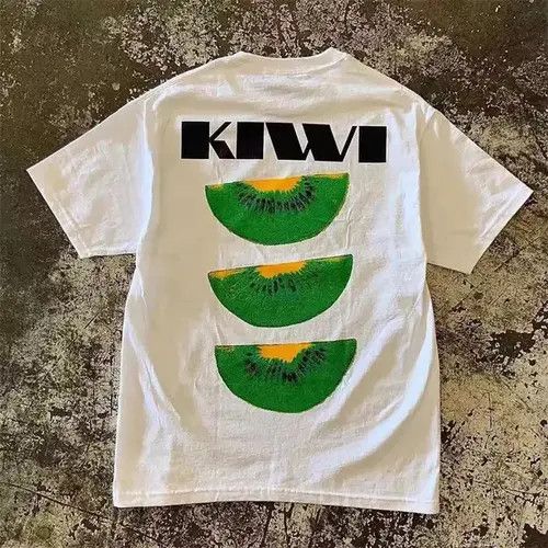 VIBE Kagawa x Fuji Kiwi pattern white loose versatile tee Size US M / EU 48-50 / 2 - 3 Thumbnail