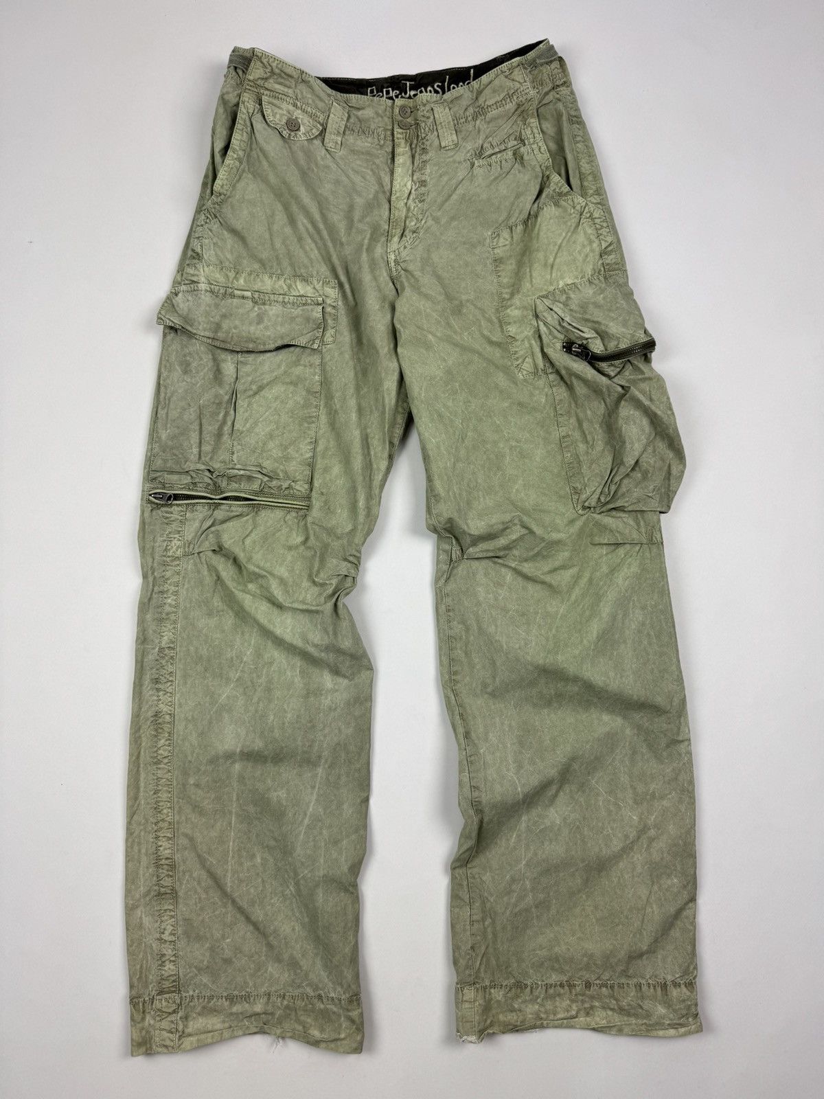 Pepe Jeans Pepe Jeans London Acid Washed Cargo Pants Size US 30 / EU 46 - 4 Thumbnail