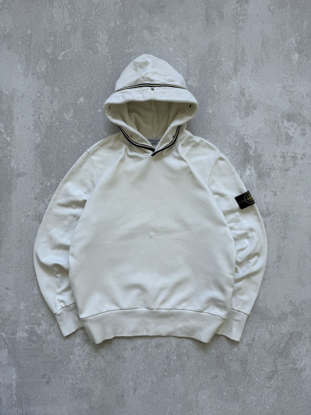 Image of Stone Island Vintage Ninja Hoodie A/w 2010 in White, Men's (Size 2XL)