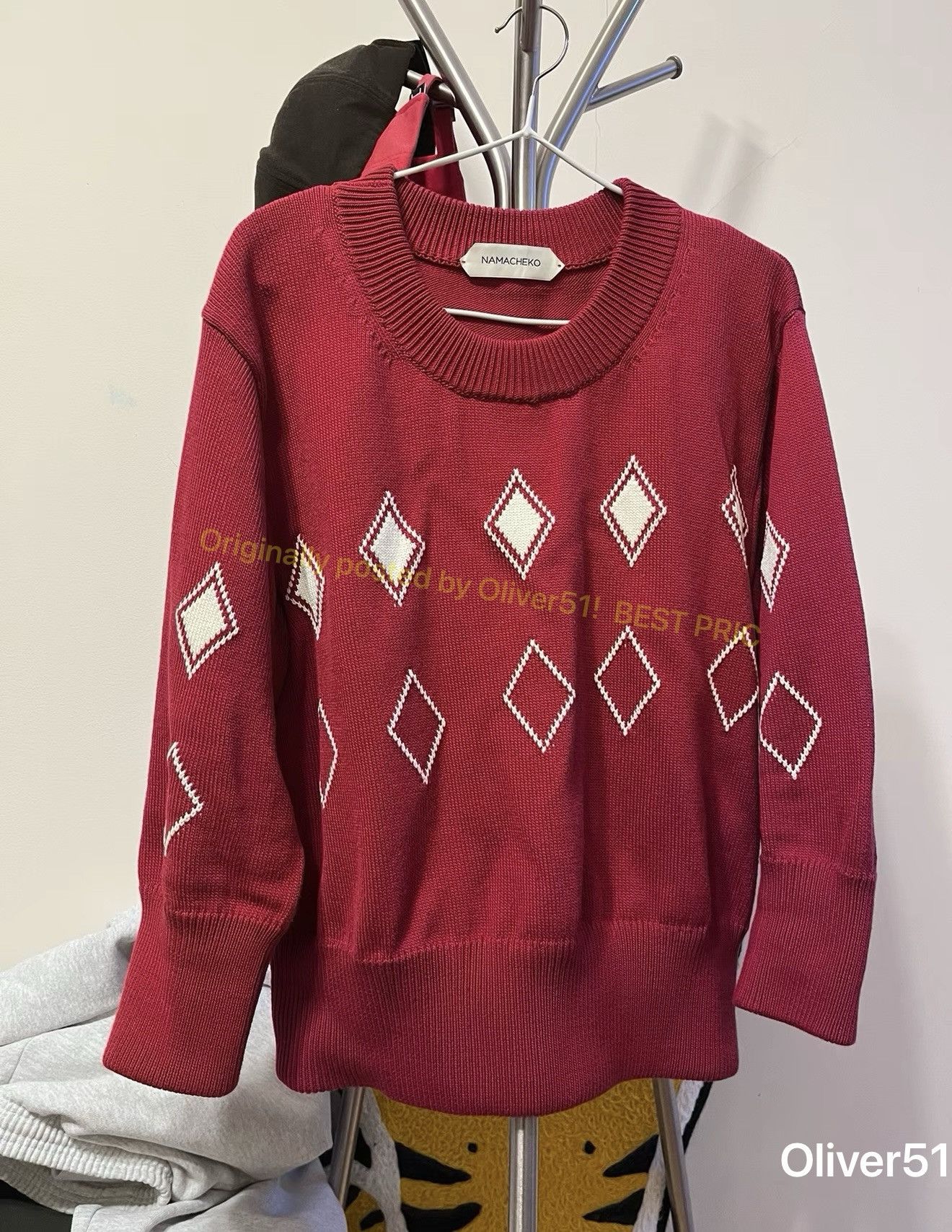 Namacheko Namacheko Red Diamond Sweater NNNN11/2609 Size US M / EU 48-50 / 2 - 1 Thumbnail