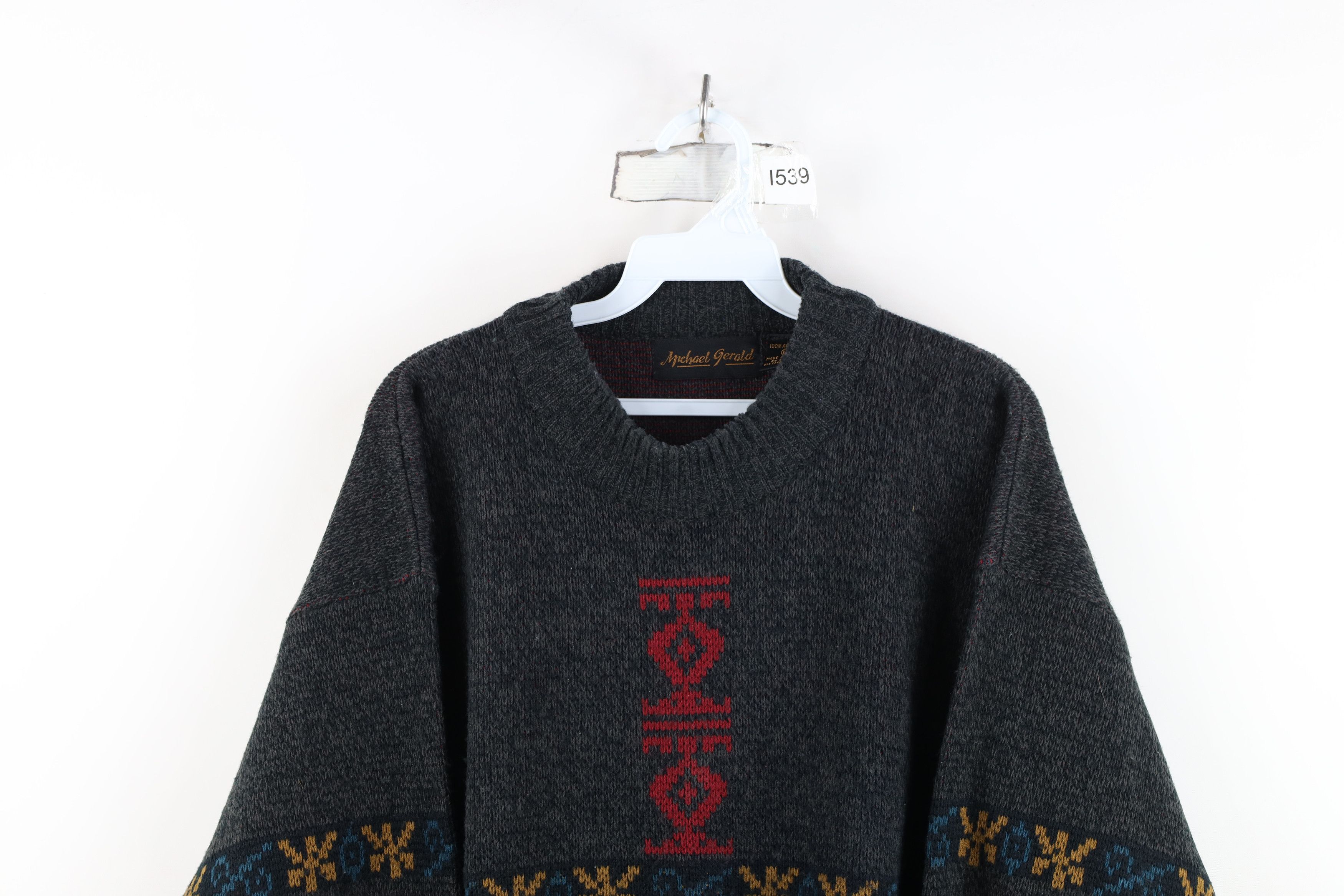Vintage Vintage 90s Streetwear Fair Isle Knit Crewneck Sweater Size US L / EU 52-54 / 3 - 2 Thumbnail