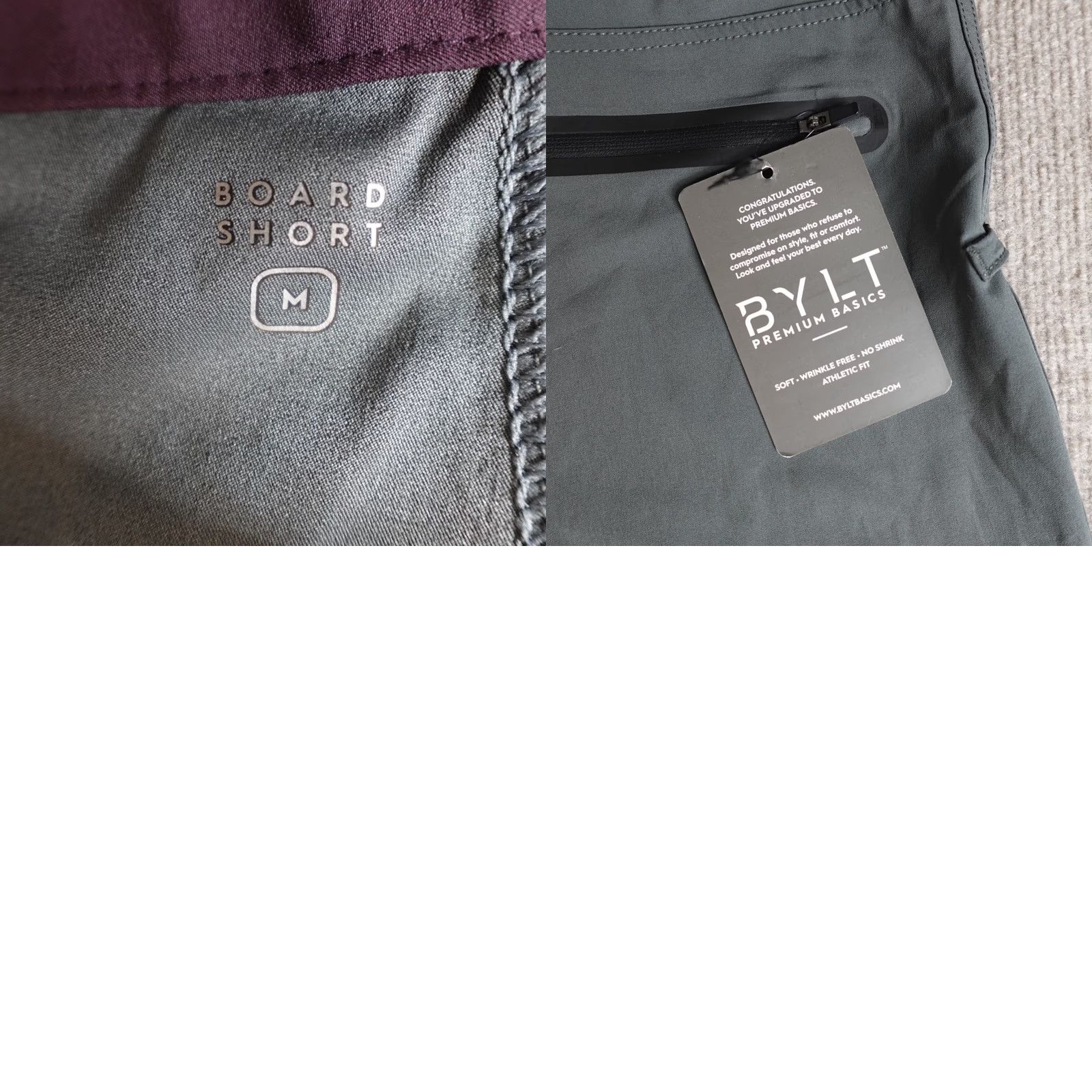 Vintage Bylt Mens Shorts Board Shorts Medium Gray Solid Drawstring NEW Size US 31 - 9 Thumbnail