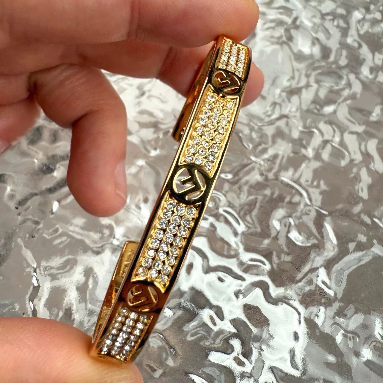 Fendi Fendi Rhinestone Logo Bracelet Size M Adjustable. Size ONE SIZE - 2 Thumbnail