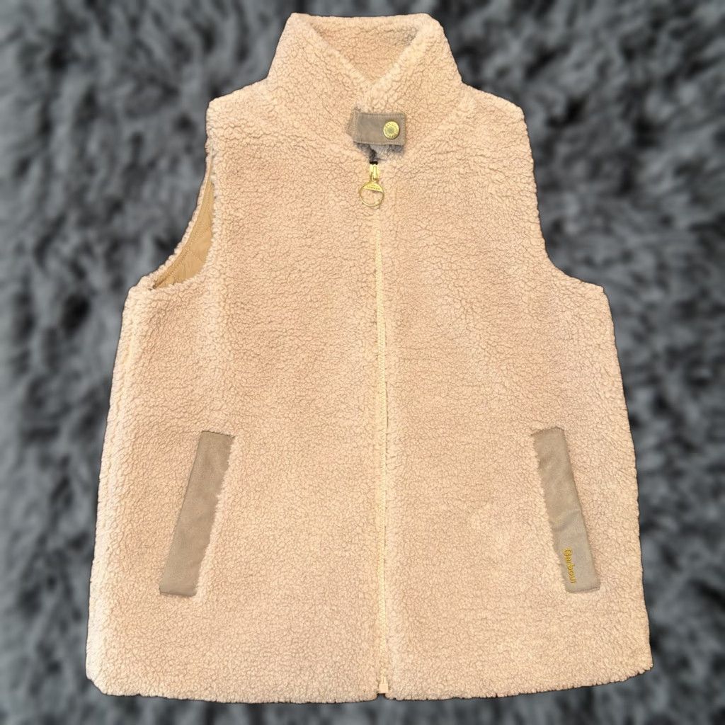 Barbour Barbour Barbour Elisha Fleece Vest Women’s 8 Beige Sherpa Quilted Zip Gilet LFL0073BE11 Size M / US 6-8 / IT 42-44 - 1 Thumbnail