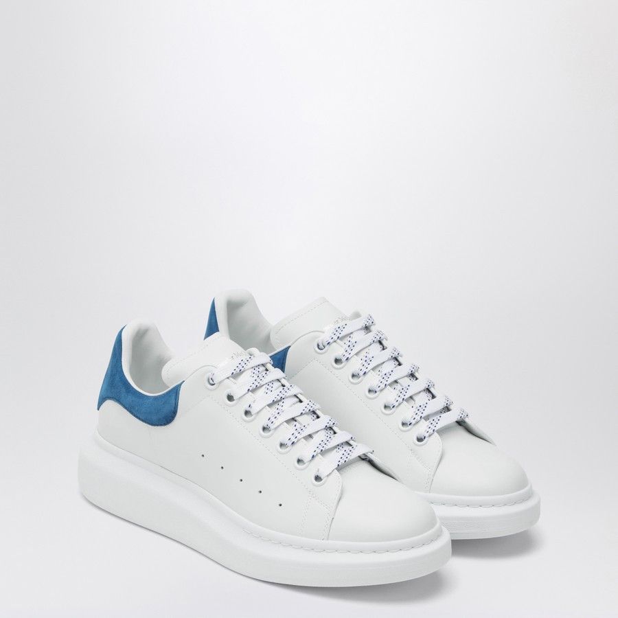 Alexander McQueen o1d2blof0126 Oversize Low-Top Sneakers in White/Blue Size US 11 / EU 44 - 2 Thumbnail