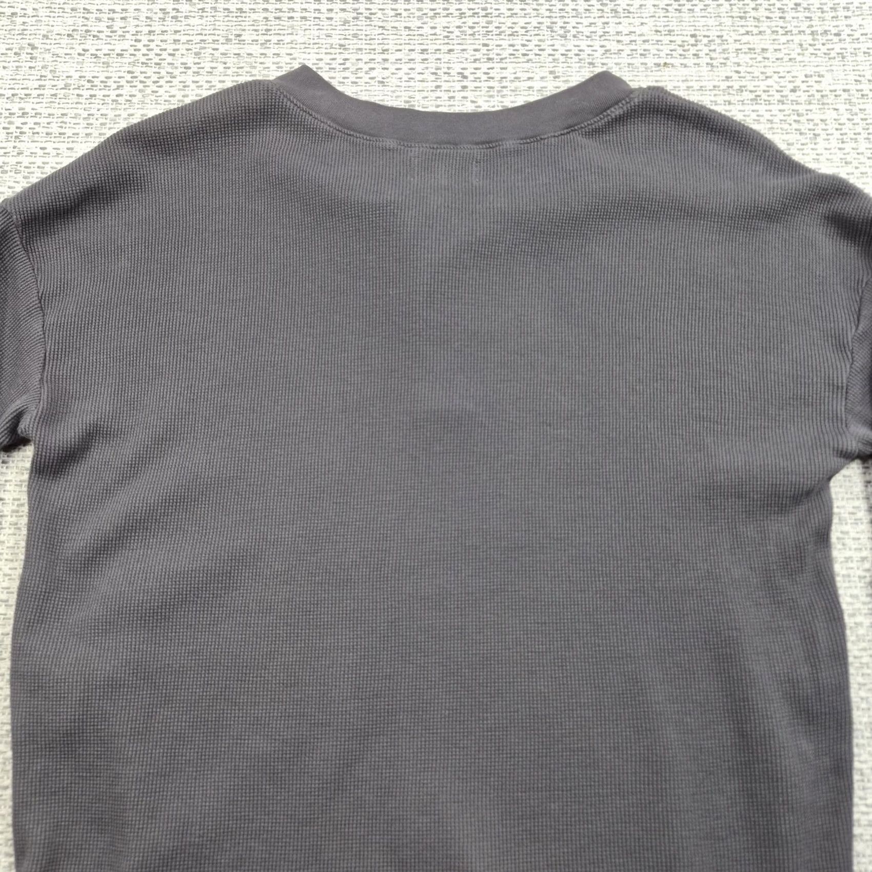 Vintage MATE Shirt Womens Medium Gray Waffle Knit Henley Long Sleeve Organic Cotton Shirt Mens Womens? Size M / US 6-8 / IT 42-44 - 7 Thumbnail