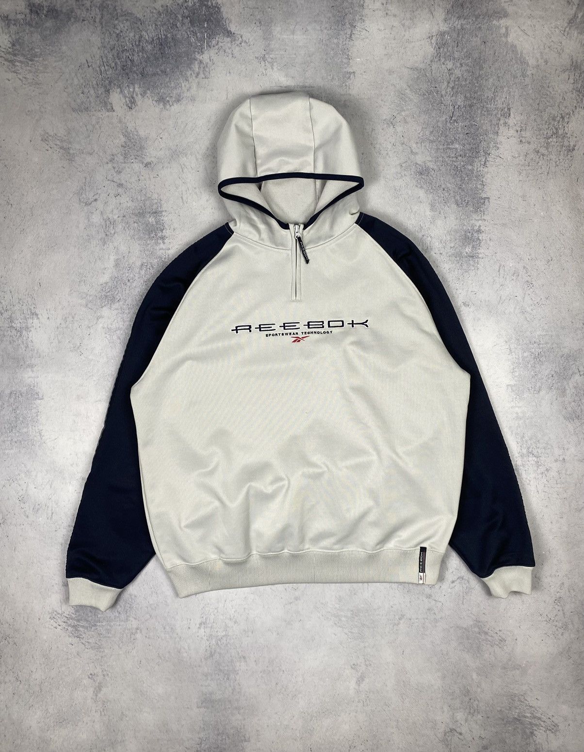Reebok × Vintage Vintage 90s Reebok Technology Center Logo Drill Hoodie y2k Size US XL / EU 56 / 4 - 3 Thumbnail