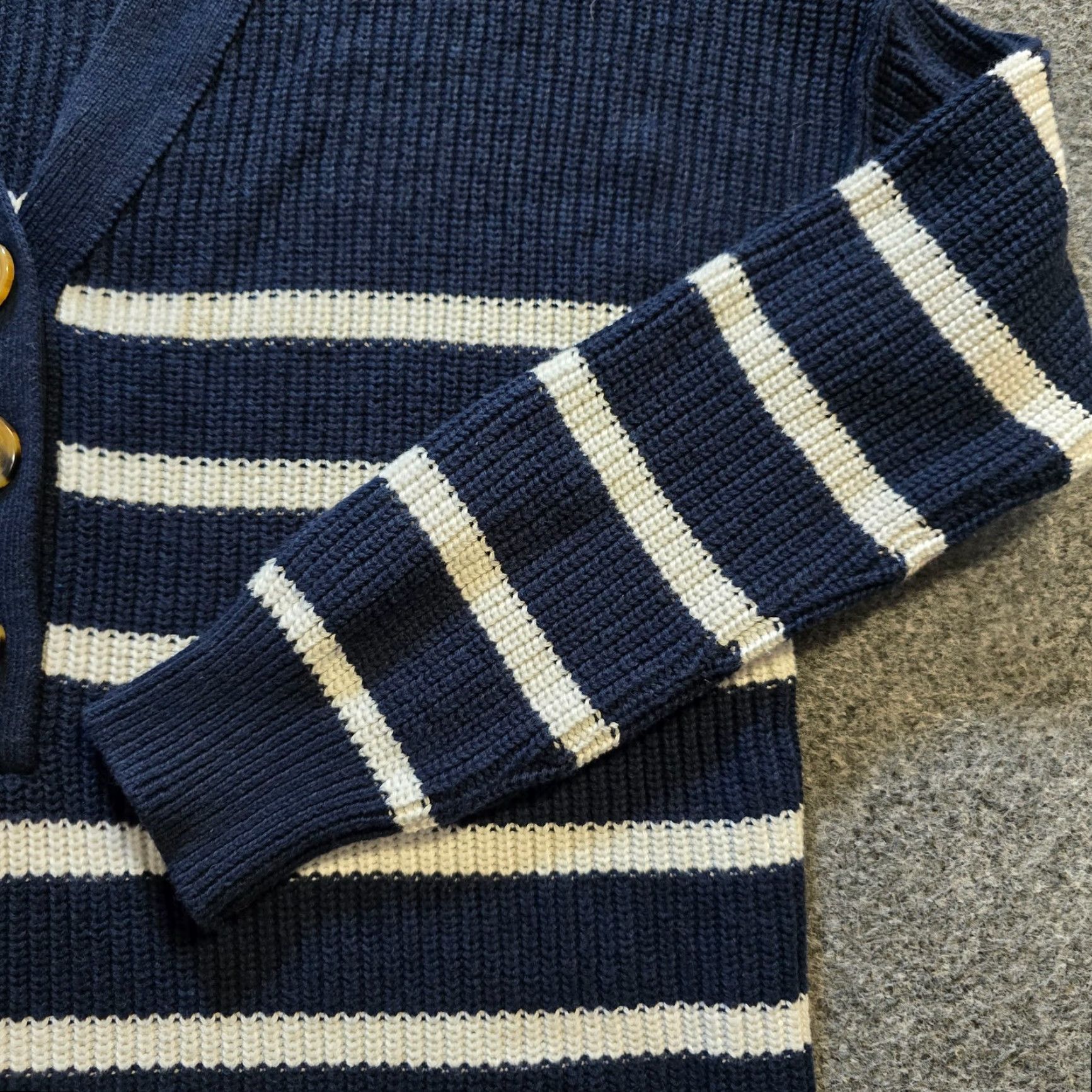 Rachel Zoe Rachel Zoe Sweater Womens Small Blue White Striped Henley Knit Nautical Preppy Pullover Knitwear Winter Fall Mens? No gender tag. Size S / US 4 / IT 40 - 4 Thumbnail