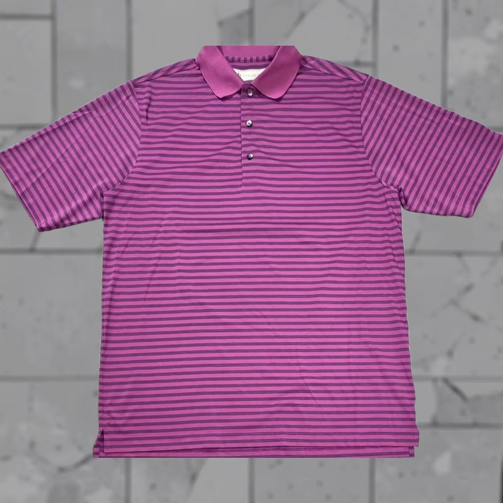 Vintage Donald Ross Performance Polo Mens M Pink Blue Stripe Golf 1909 Greensboro CC Size US M / EU 48-50 / 2 - 1 Thumbnail