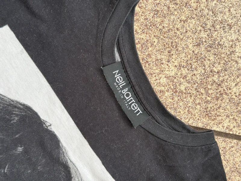 Neil Barrett Vintage print tee Jimi Morrison black dark logo graphic Size US S / EU 44-46 / 1 - 3 Thumbnail