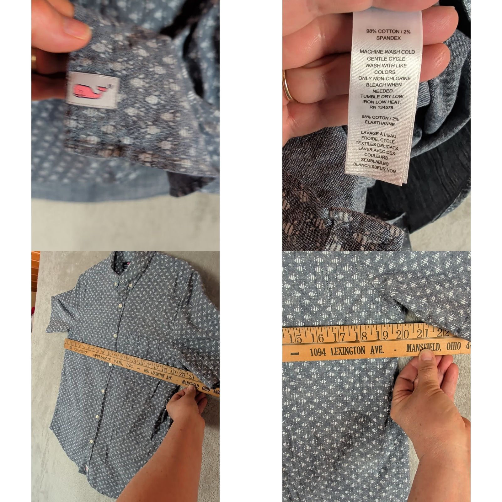 Vineyard Vines Vineyard Vines Murray Shirt Mens M Blue Slim Fit Short Sleeve Navy Fish Graphic Print Button-Up Beachwear Size US M / EU 48-50 / 2 - 8 Thumbnail