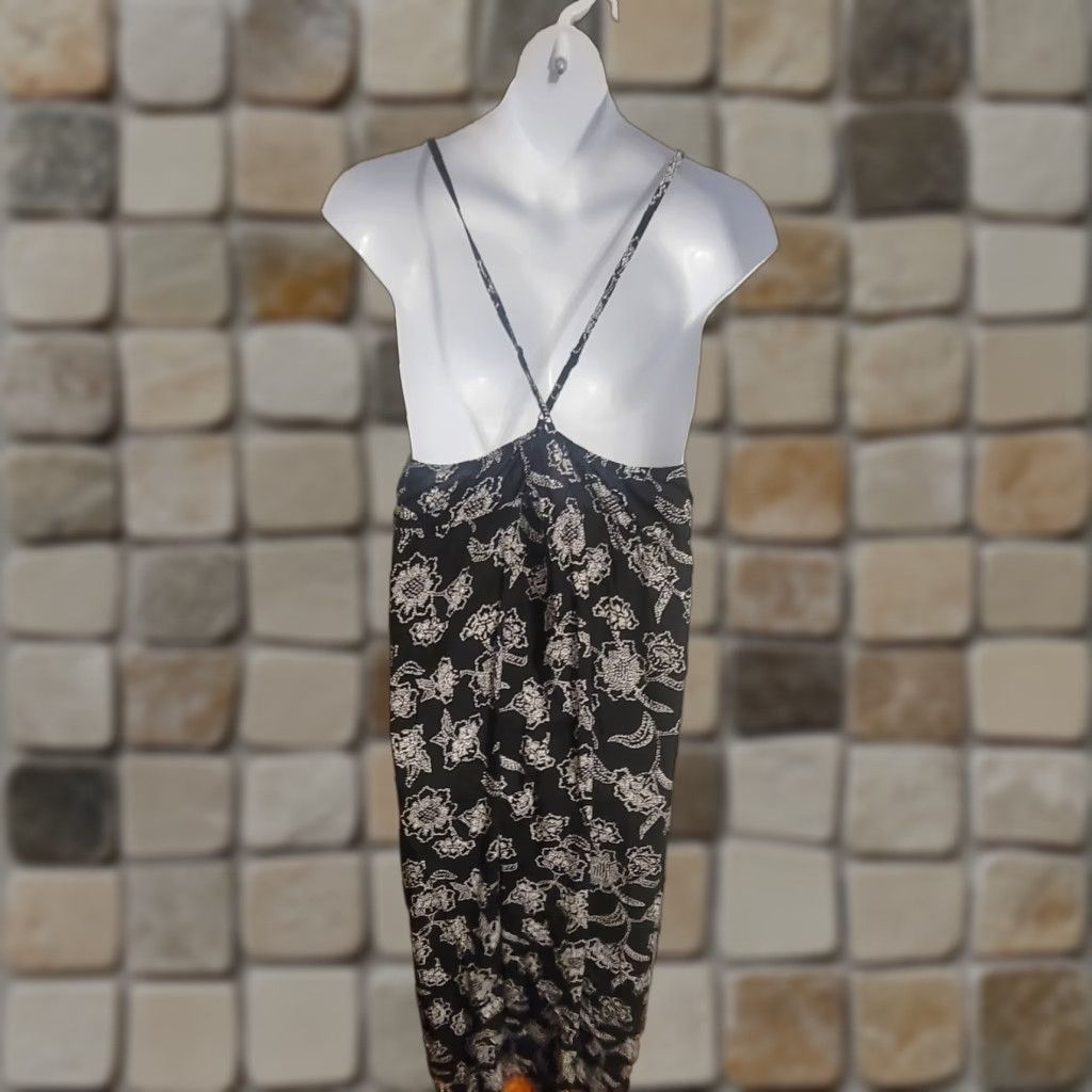 Vintage VINTAGE? No — Wallflower Maxi Dress Floral Black 2XL Bohemian Hippie Cottagecore Sleeveless V-Neck Women Plus Long Casual Party Travel Womens Size XXL / US 16-18 / IT 52-54 - 1 Thumbnail